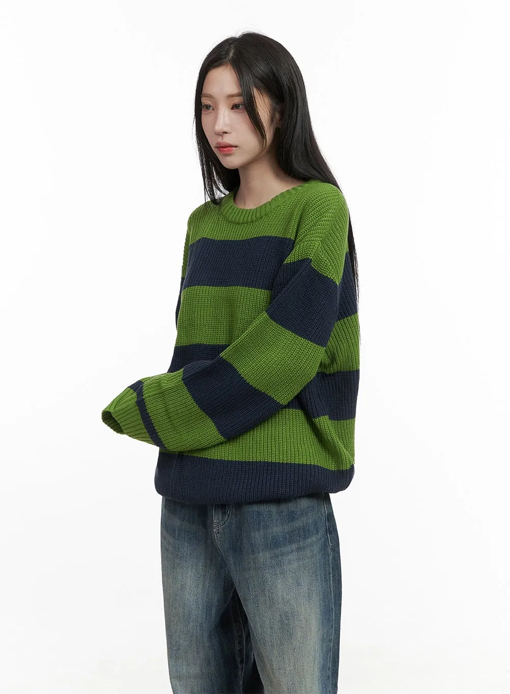 Mixed Color Striped Oversize Knit CS430 sold by Lewkin product image thumbnail 3