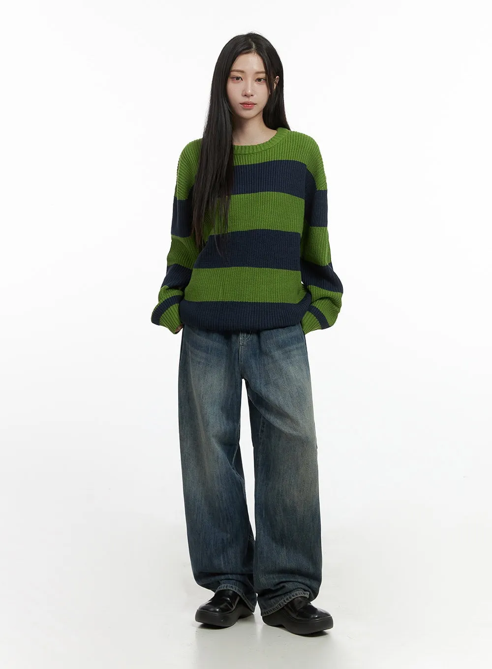 Mixed Color Striped Oversize Knit CS430 sold by Lewkin product image thumbnail 2