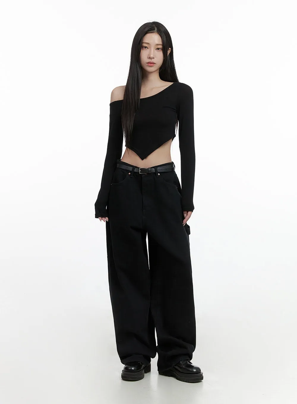 Cotton Wide-Leg Carpenter Pants CS430 sold by Lewkin product image thumbnail 2