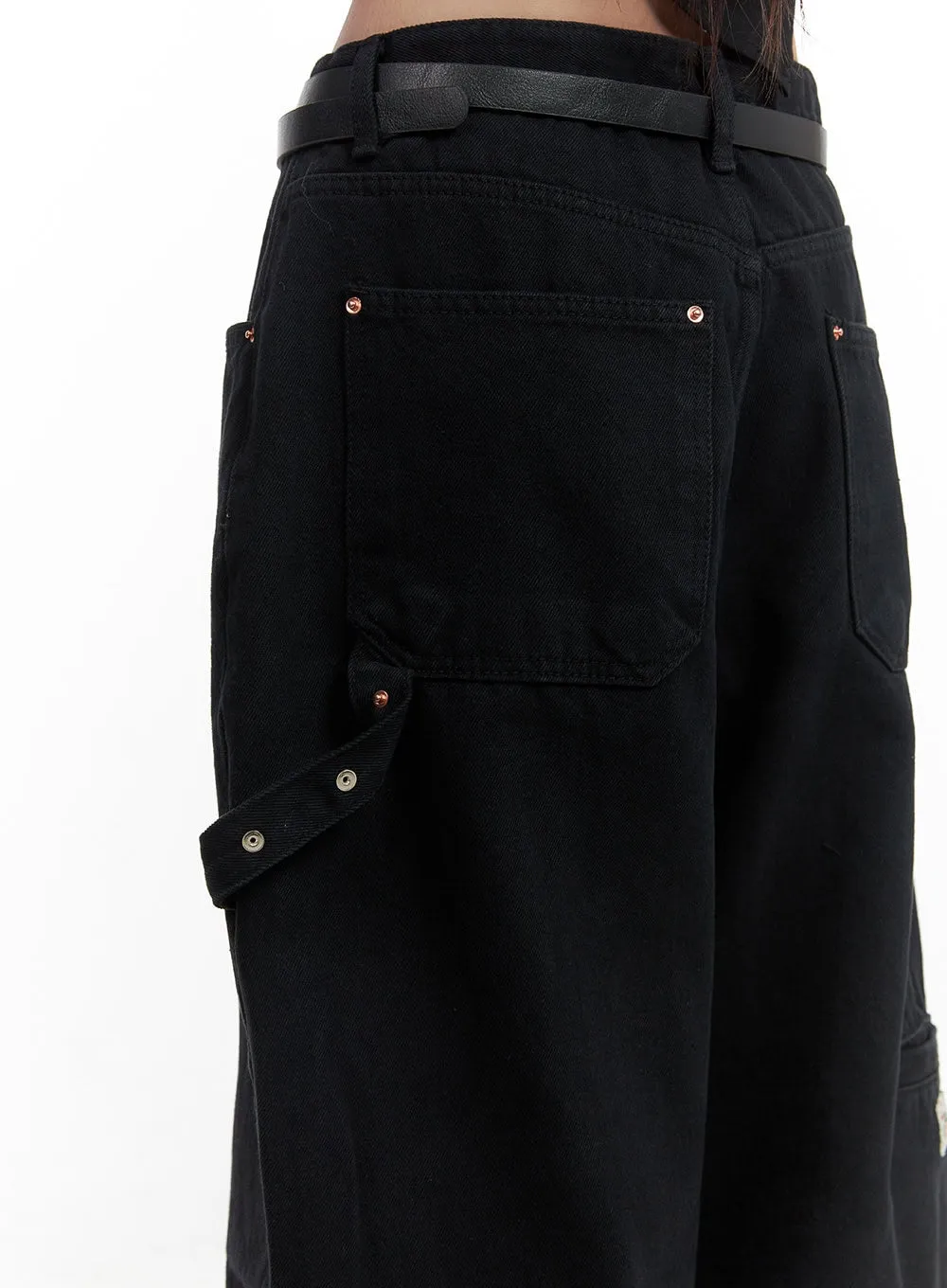 Cotton Wide-Leg Carpenter Pants CS430 sold by Lewkin product image thumbnail 3