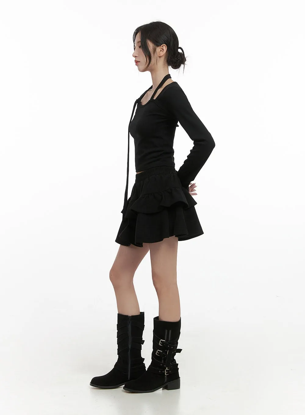 Chic Ruffle Hem Mini Skirt CS430 sold by Lewkin product image thumbnail 4