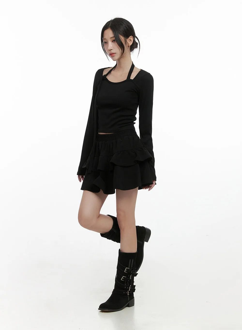 Chic Ruffle Hem Mini Skirt CS430 sold by Lewkin product image thumbnail 2