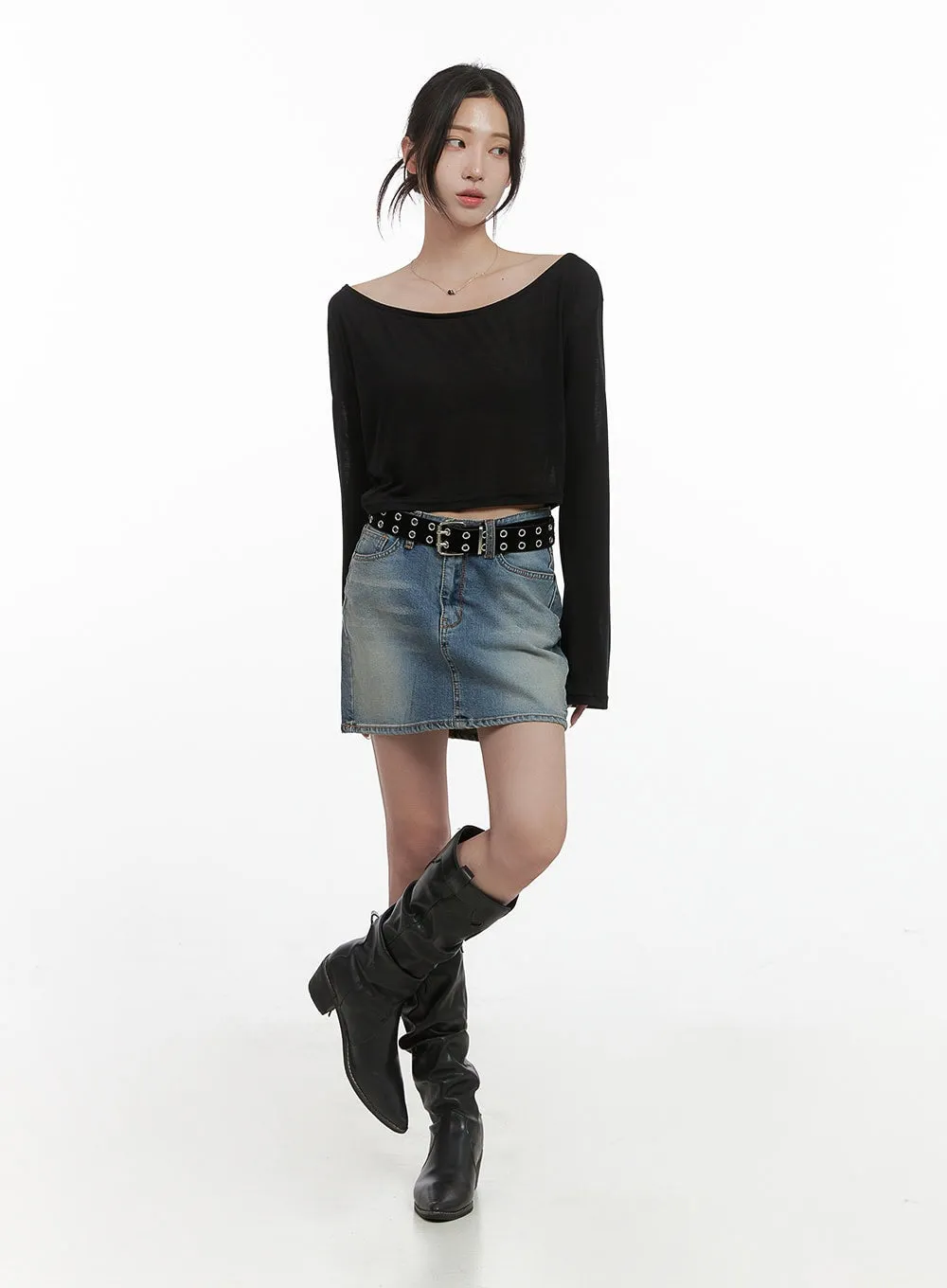 Slim Fit Crop Top Hoodie CS430 sold by Lewkin product image thumbnail 4