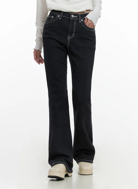 Greta Ribbon-Detail Spandex Bootcut Jeans CS426 | Parallel