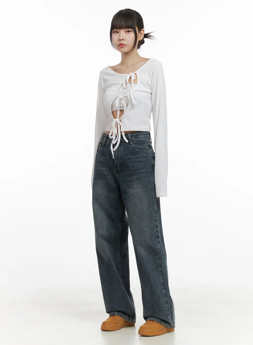 Strap Cut-out Crop Cardigan OO401 sold by Lewkin product image thumbnail 2