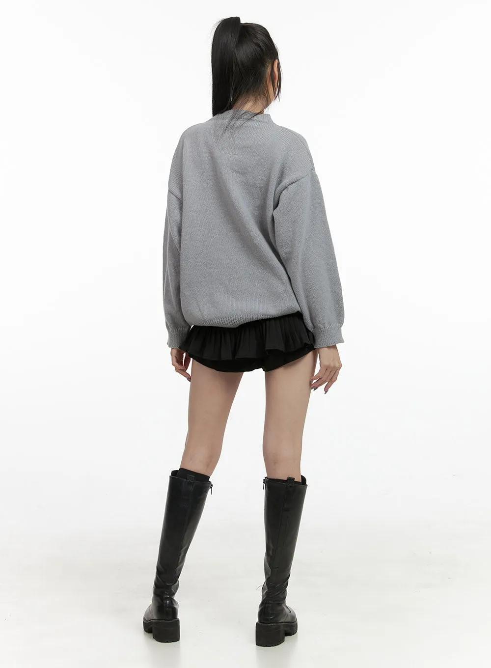 Oversized Graphic Knit Sweater OO401 sold by Lewkin product image thumbnail 3