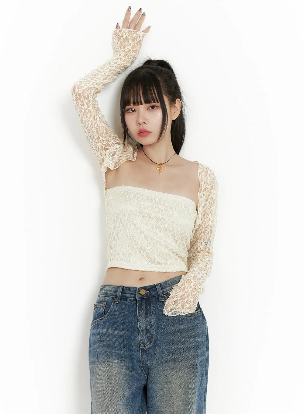 Lace Tube Top and Bolero Set OO401 sold by Lewkin product image thumbnail 2