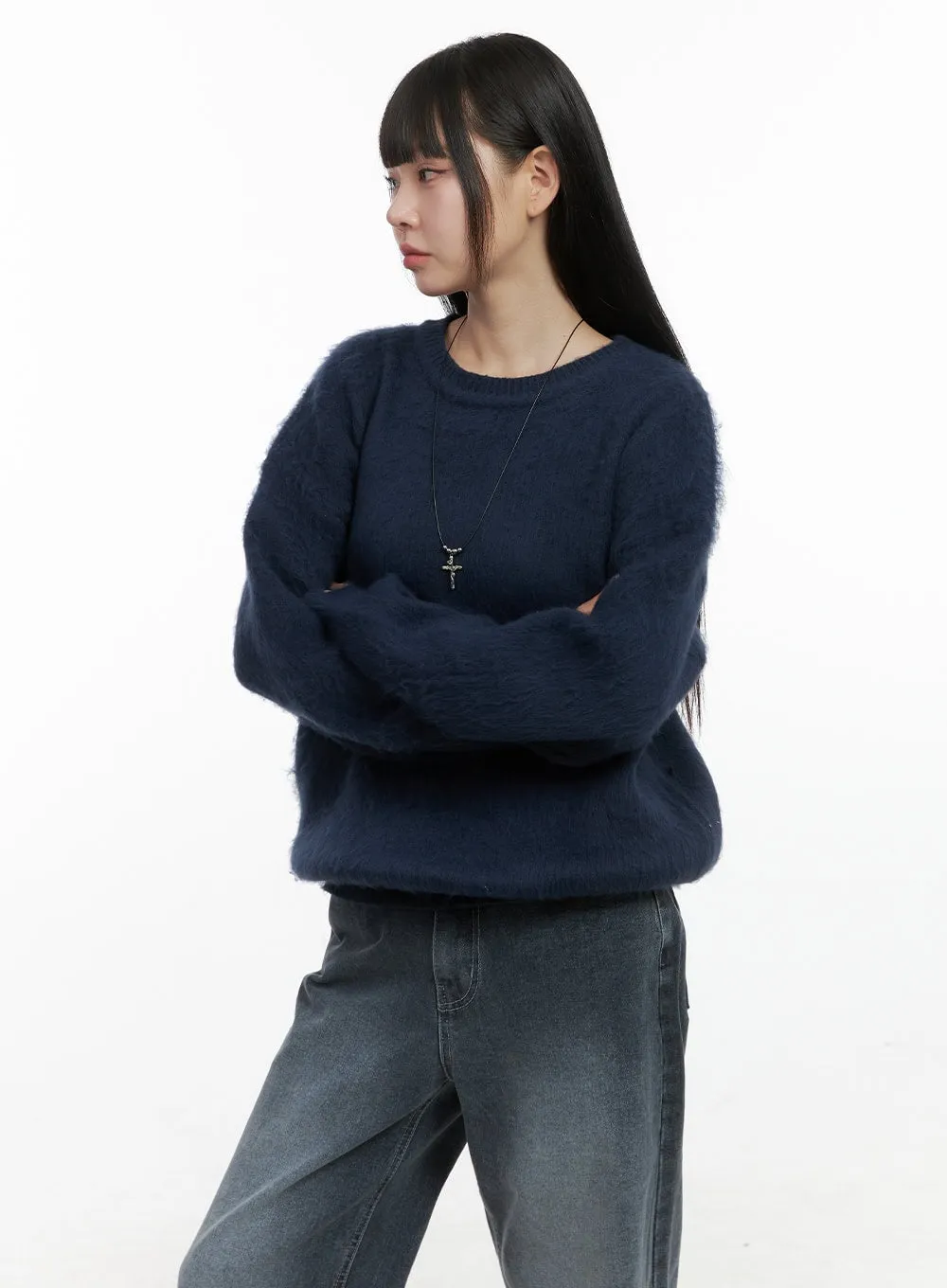 Oversized Fuzy Soft Knit Sweater OO401 sold by Lewkin product image thumbnail 5