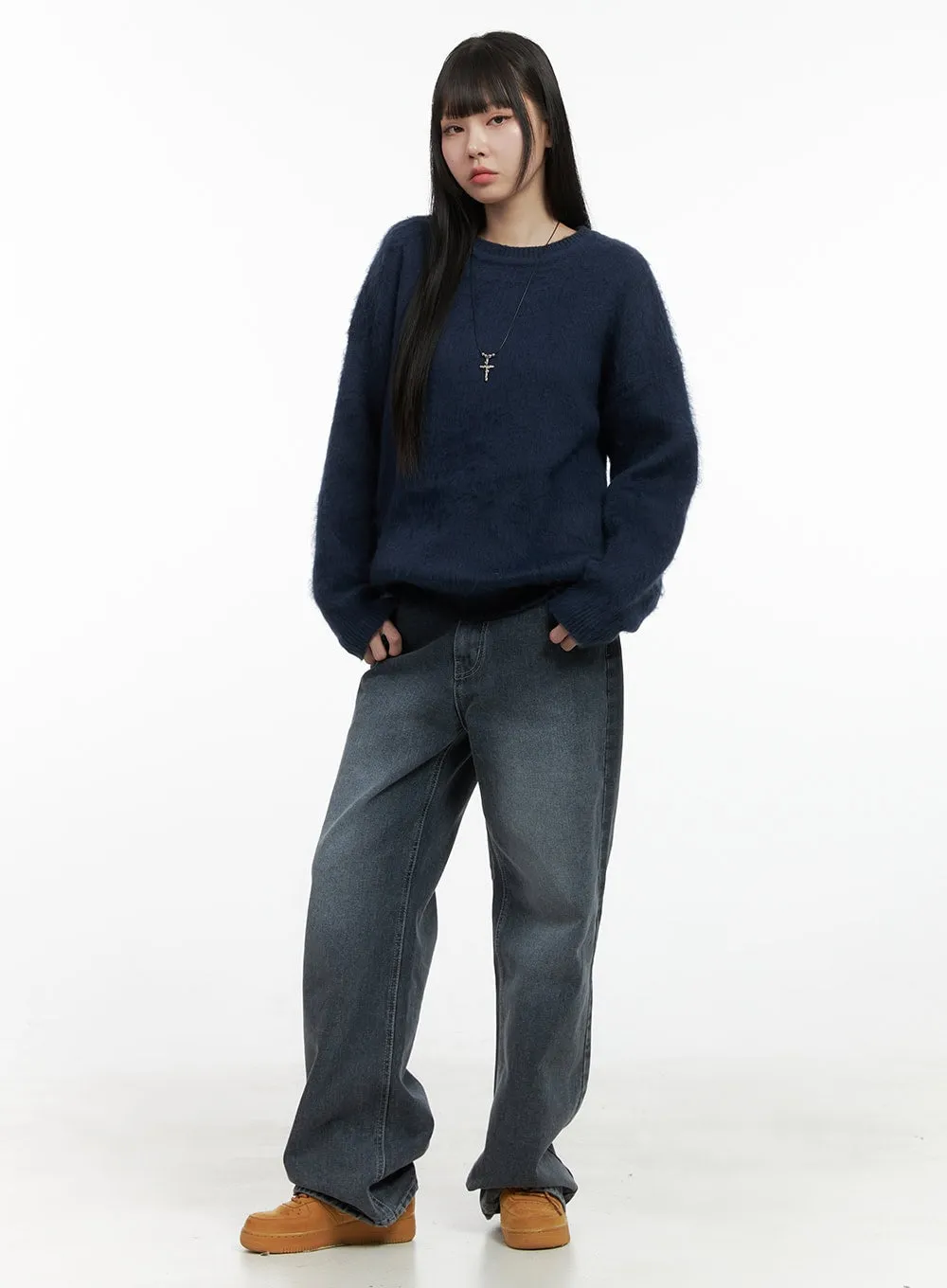 Oversized Fuzy Soft Knit Sweater OO401 sold by Lewkin product image thumbnail 2