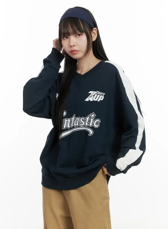Cotton Graphic Block Core Sweatshirt OO401 sold by Lewkin
