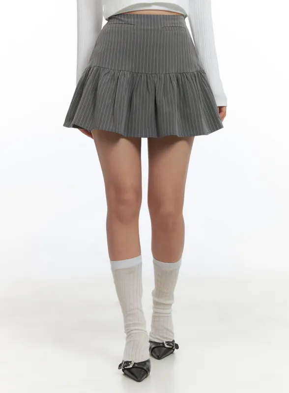 Chic Striped Flared Mini Skirt CO402 sold by Lewkin