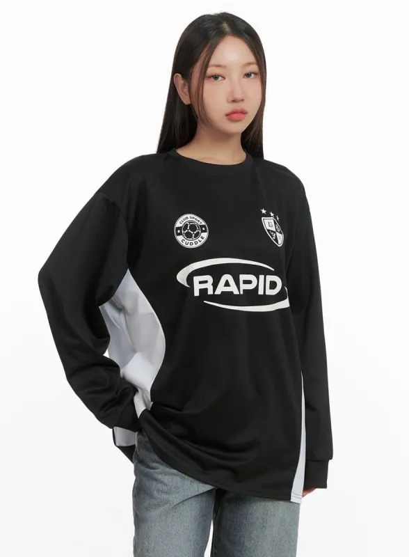 SnugFit Graphic Long Sleeve Tee CO402 sold by Lewkin