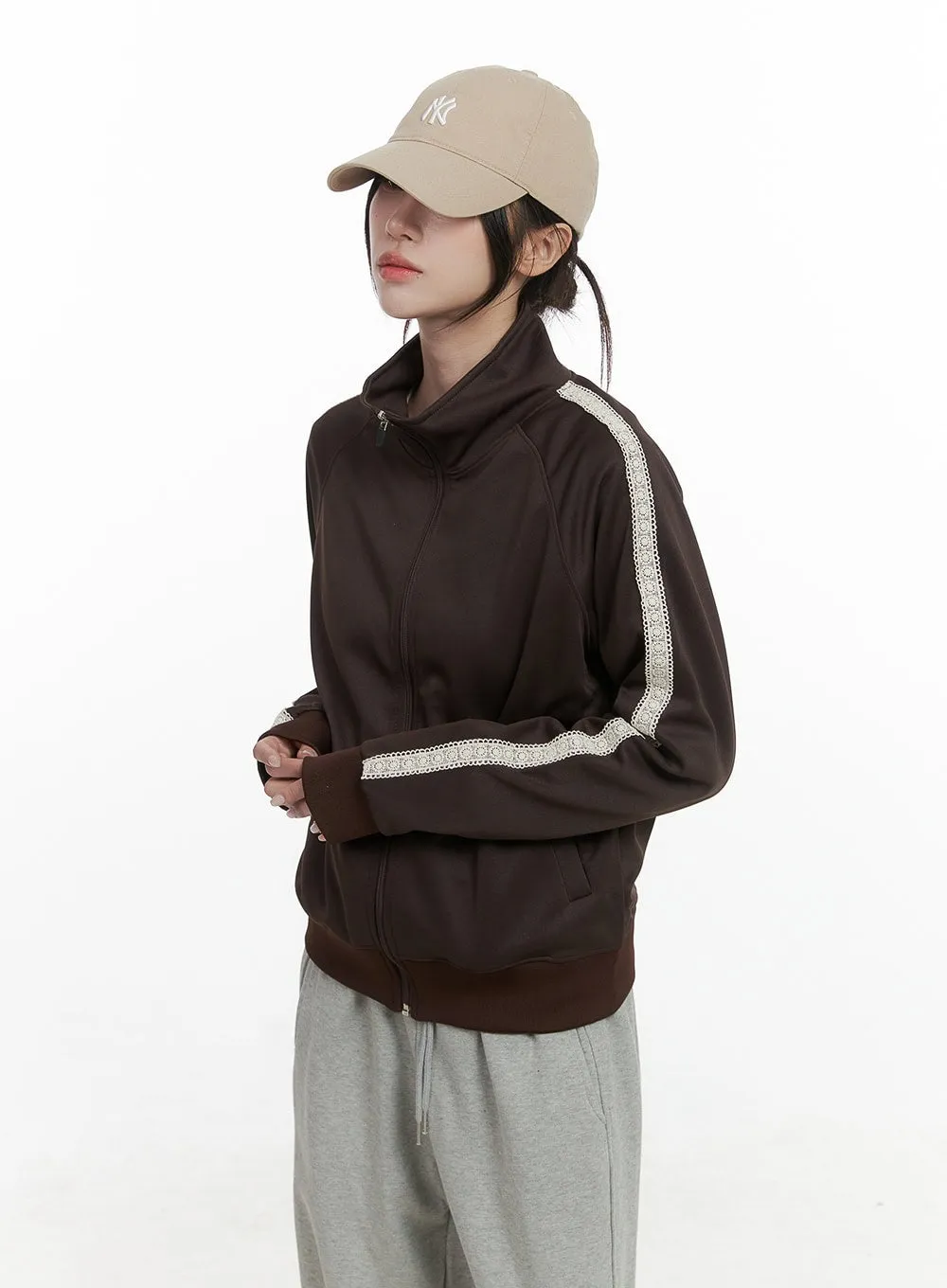 Chic Zip-Front Polyester Spandex Jacket CO402 sold by Lewkin product image thumbnail 3