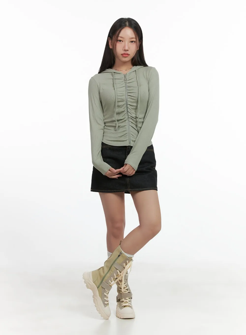 Denim Stitch Mini Skirt CO402 sold by Lewkin product image thumbnail 2