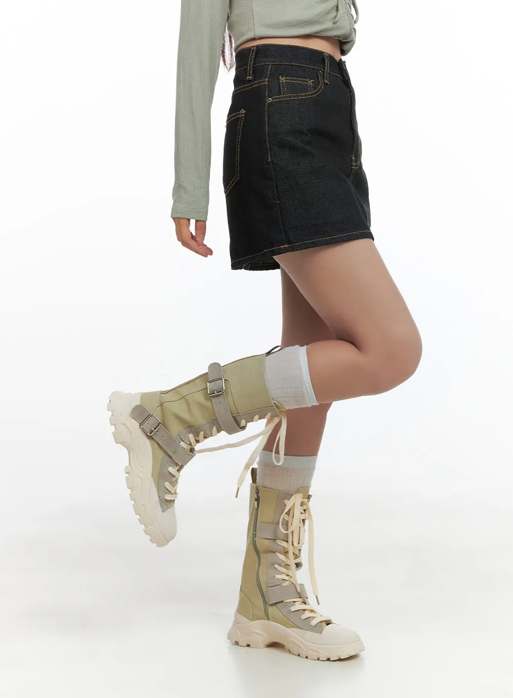 Denim Stitch Mini Skirt CO402 sold by Lewkin product image thumbnail 5