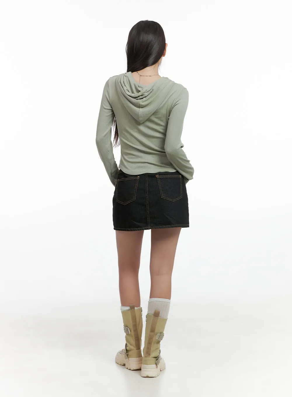 Denim Stitch Mini Skirt CO402 sold by Lewkin product image thumbnail 4