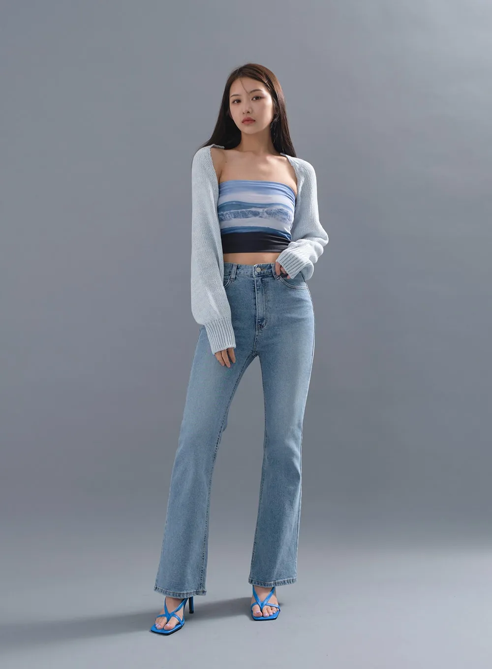 HIghrise Semi Boot-Cut Denim Pants CM10 sold by Lewkin product image thumbnail 2