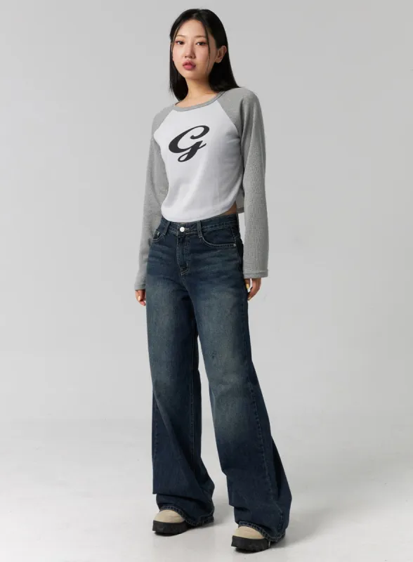 [Collab] Low Rise Washed Wide Jeans CG315 sold by Lewkin