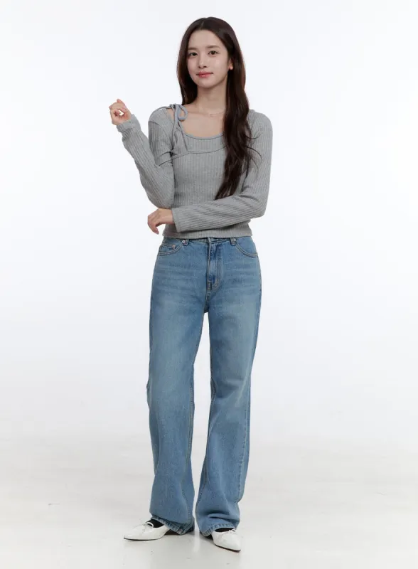 Autumn DenimDream Wide Leg Jeans OO407 sold by Lewkin