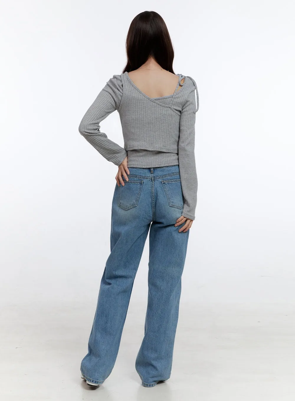 Slim Fit Strap Long Sleeve Set OO407 sold by Lewkin product image thumbnail 3