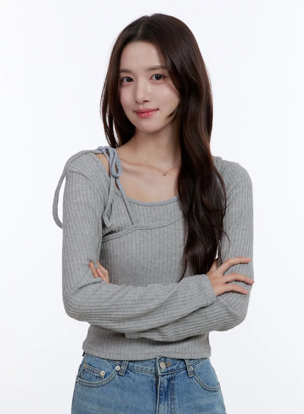 Slim Fit Strap Long Sleeve Set OO407 sold by Lewkin