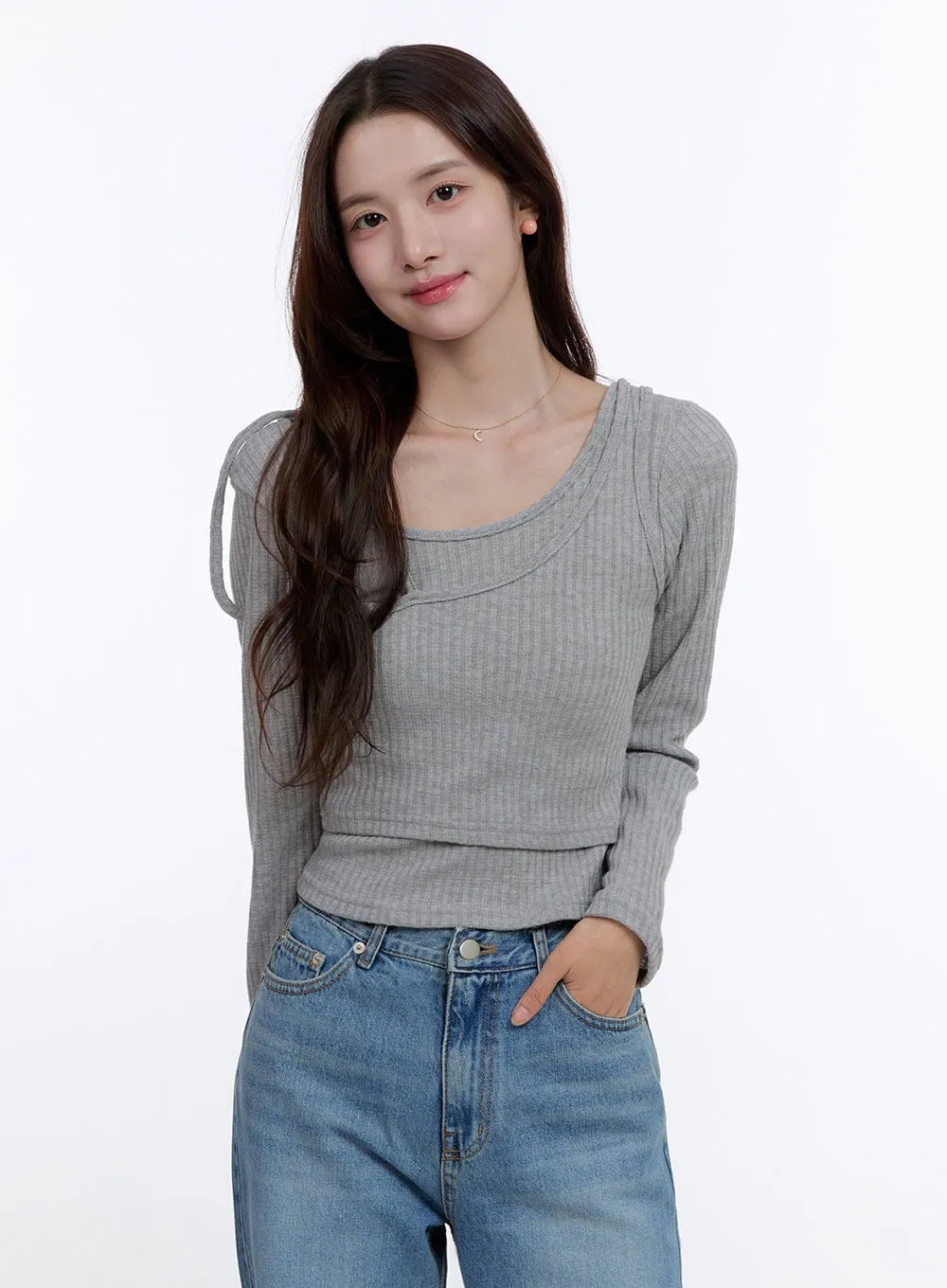 Slim Fit Strap Long Sleeve Set OO407 sold by Lewkin product image thumbnail 5