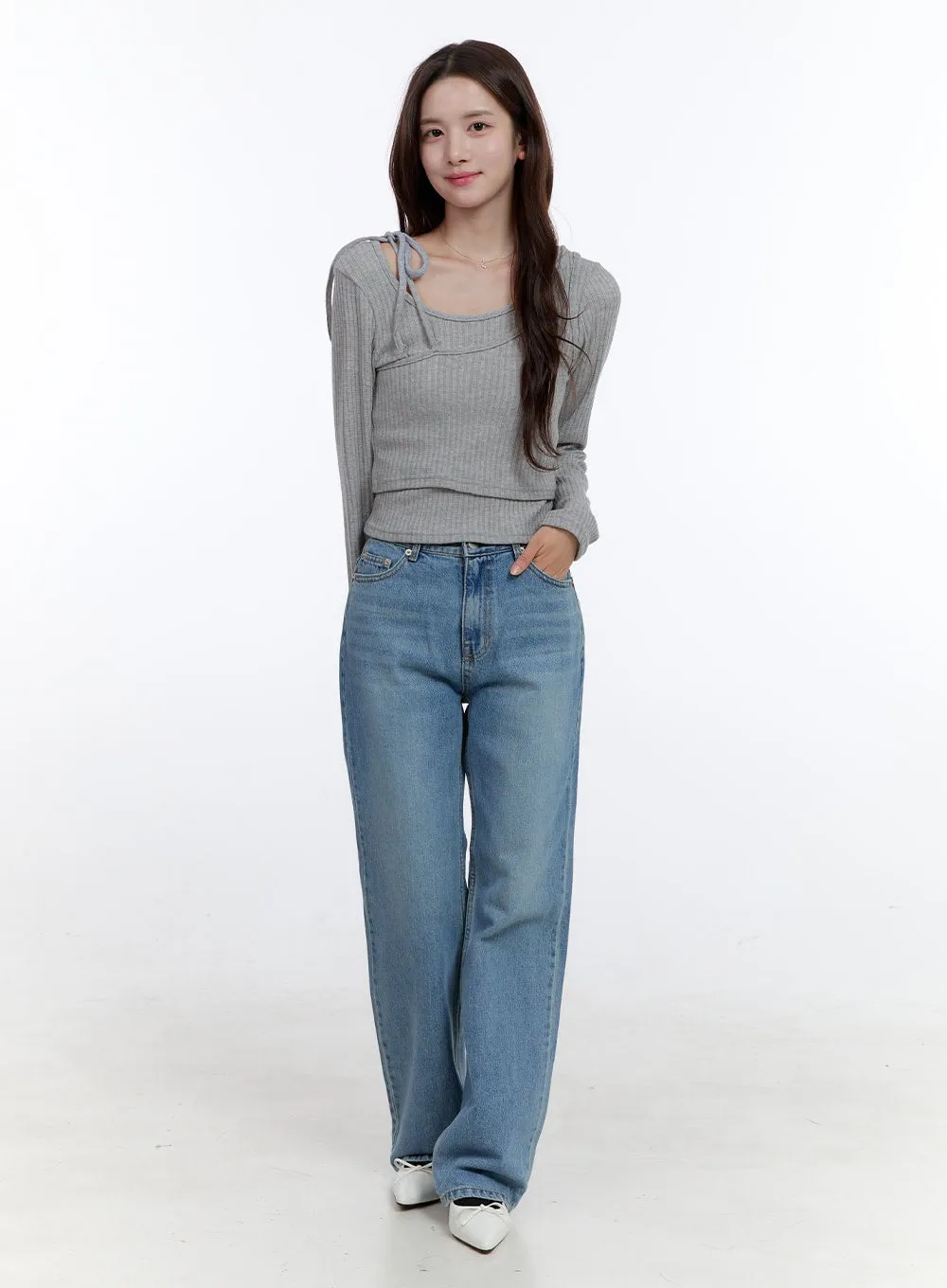 Slim Fit Strap Long Sleeve Set OO407 sold by Lewkin product image thumbnail 2