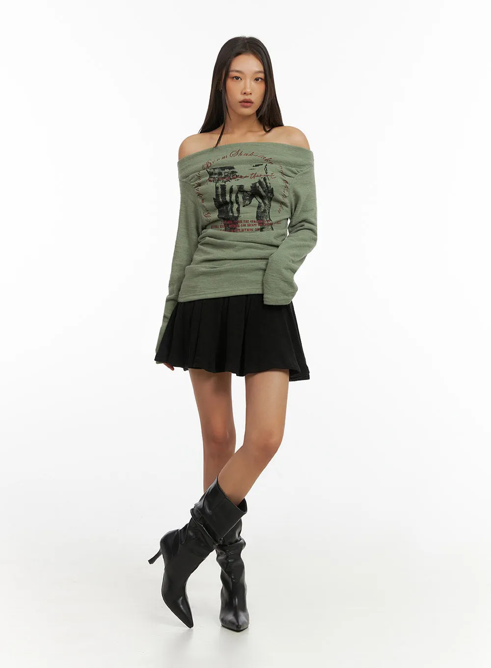 Flare Banded Mini Skirt IO409 sold by Lewkin product image thumbnail 3