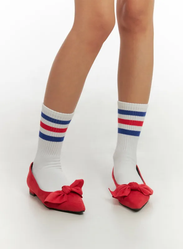 Suede Ribbon Flats IO409 sold by Lewkin