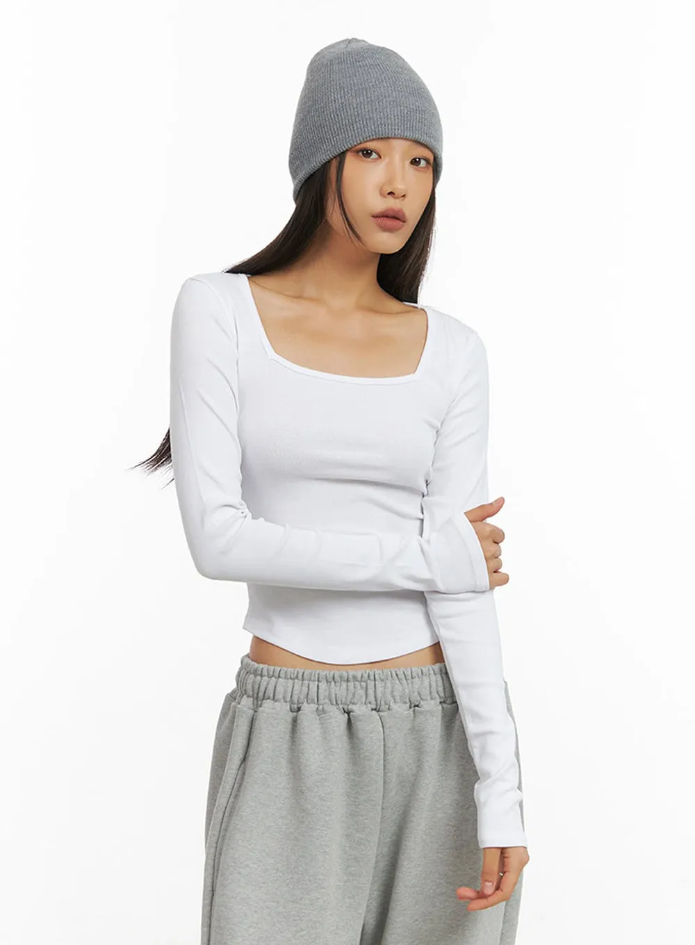 Square Neck SlimFit Long Sleeve Shirt IO409 sold by Lewkin product image thumbnail 5