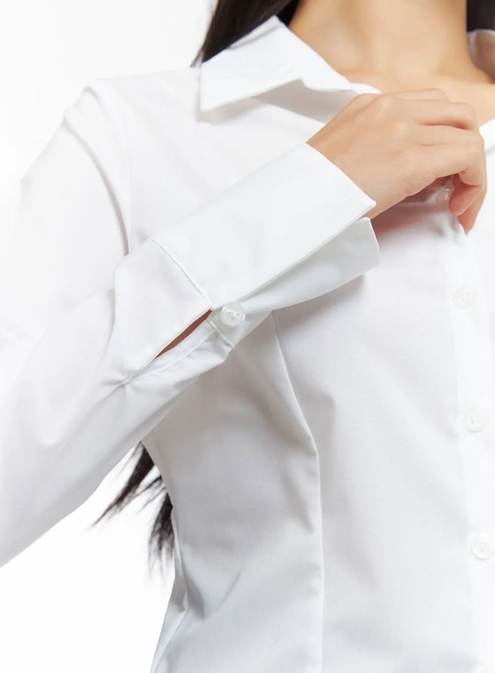 Pintuck Slim Fit Blouse IO409 sold by Lewkin product image thumbnail 3