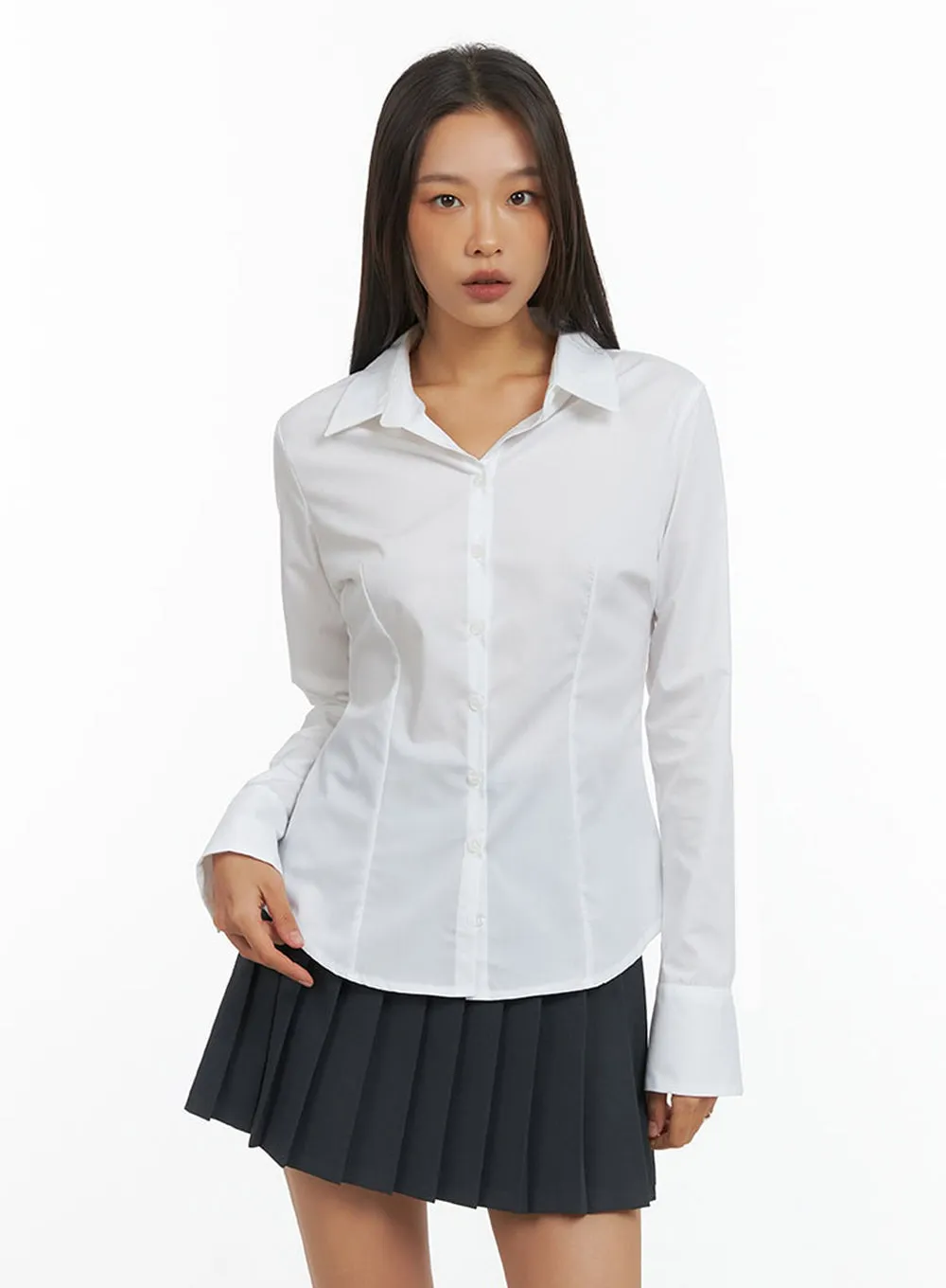 Pintuck Slim Fit Blouse IO409 sold by Lewkin product image thumbnail 4