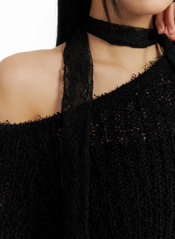 Elegant Laced Thin Scarf CM406 sold by Lewkin
