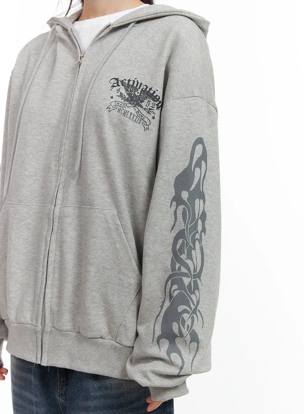 Graphic Zip-Up Hoodie CO410 sold by Lewkin product image thumbnail 3