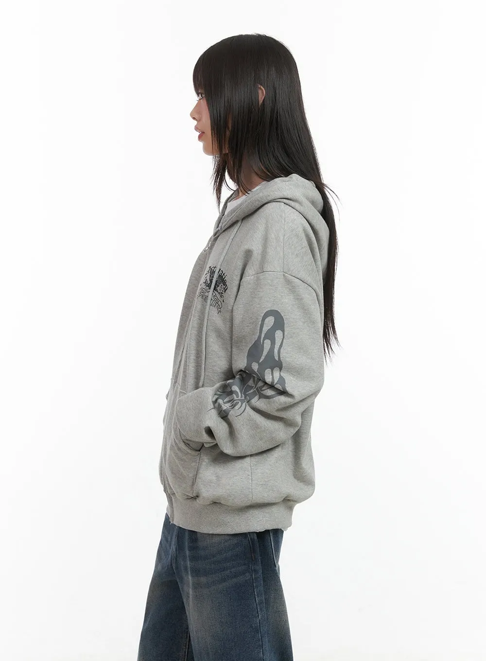 Graphic Zip-Up Hoodie CO410 sold by Lewkin product image thumbnail 4