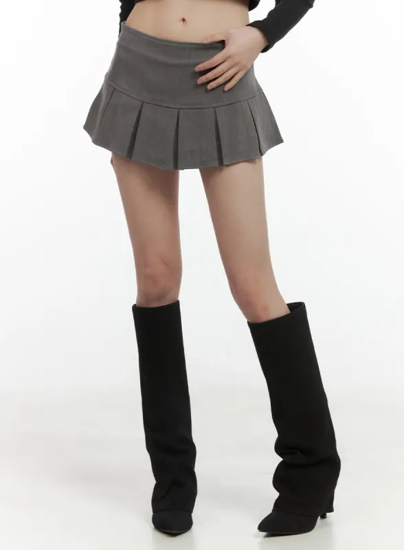 Low Rise Pleated Mini Skirt CO410 sold by Lewkin
