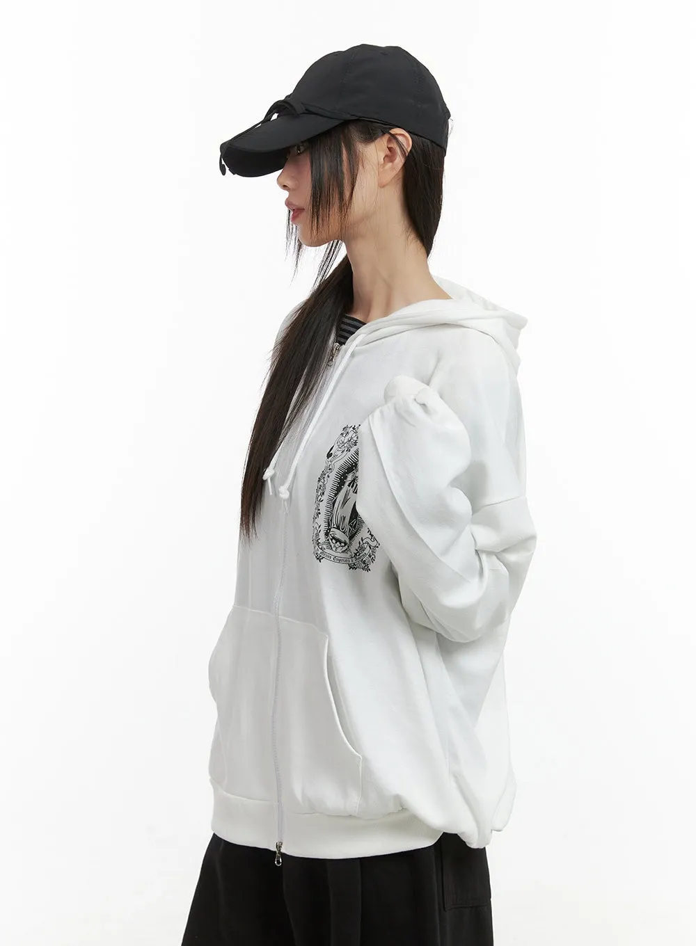 Graphic Loose Fit Hoodie CO410 sold by Lewkin product image thumbnail 4