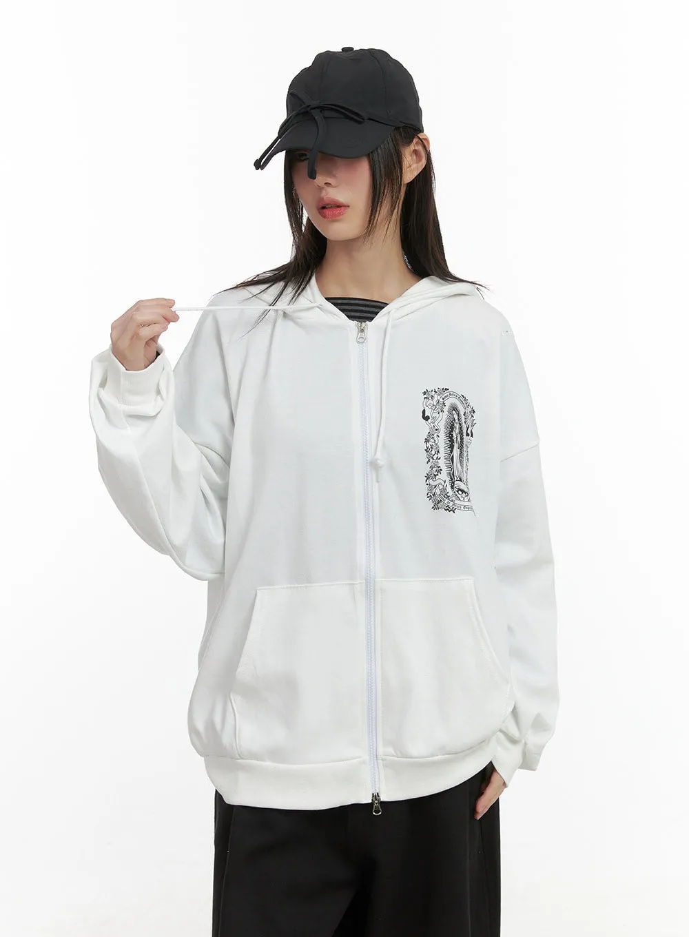 Graphic Loose Fit Hoodie CO410 sold by Lewkin product image thumbnail 5