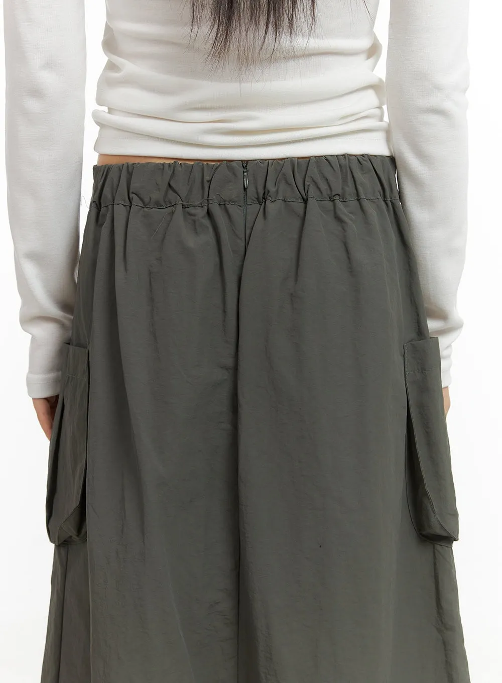 Nylon Pocket Cargo Maxi Skirt CO410 sold by Lewkin product image thumbnail 5