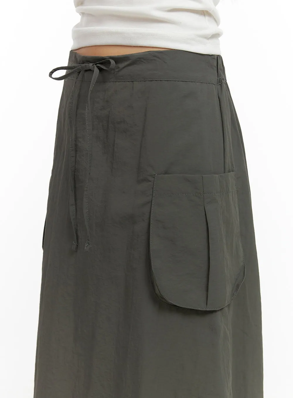 Nylon Pocket Cargo Maxi Skirt CO410 sold by Lewkin product image thumbnail 3