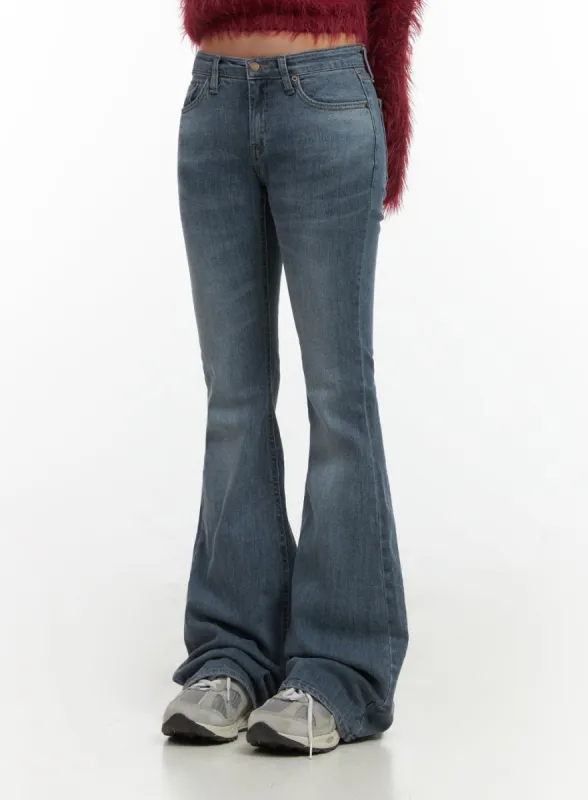 Liv Washed Denim Low Waist Bootcut Jeans CO414 sold by Lewkin