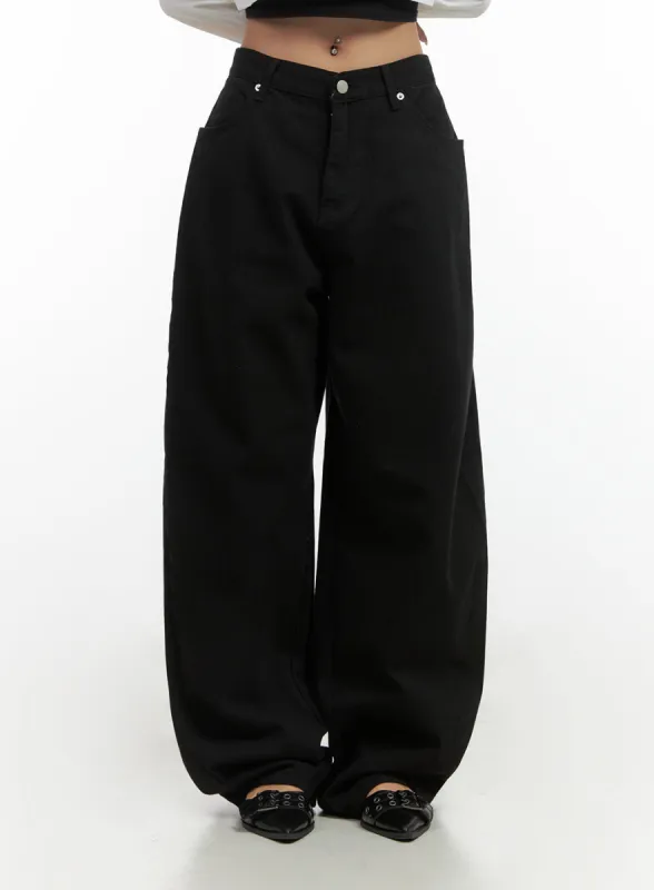 Comfy Cotton Wide-Leg Trousers CO414 sold by Lewkin