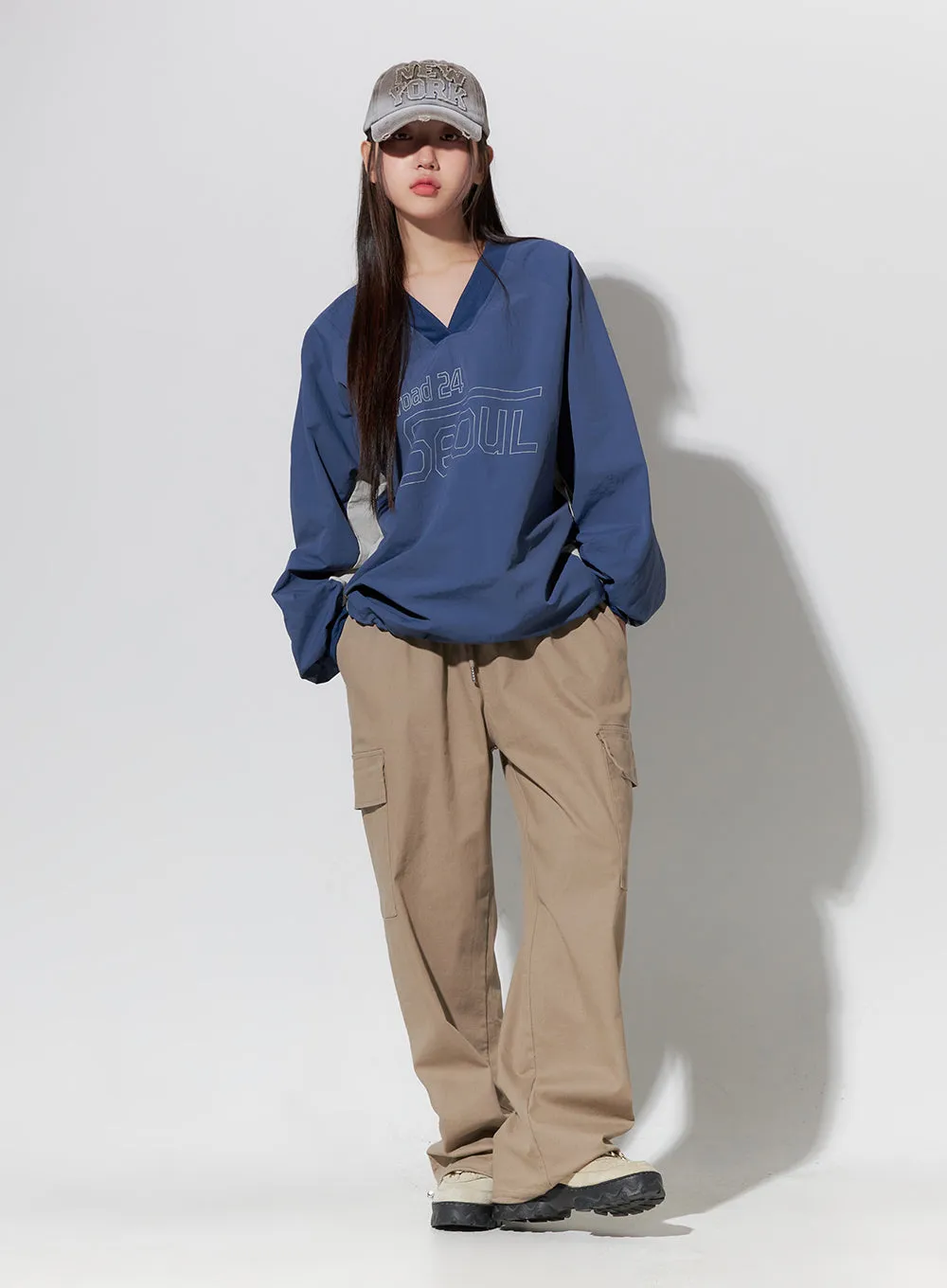 Wide Leg Cargo Pants CO414 sold by Lewkin product image thumbnail 3
