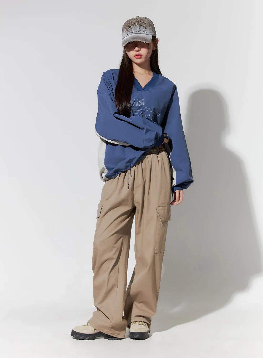 Wide Leg Cargo Pants CO414 sold by Lewkin product image thumbnail 2