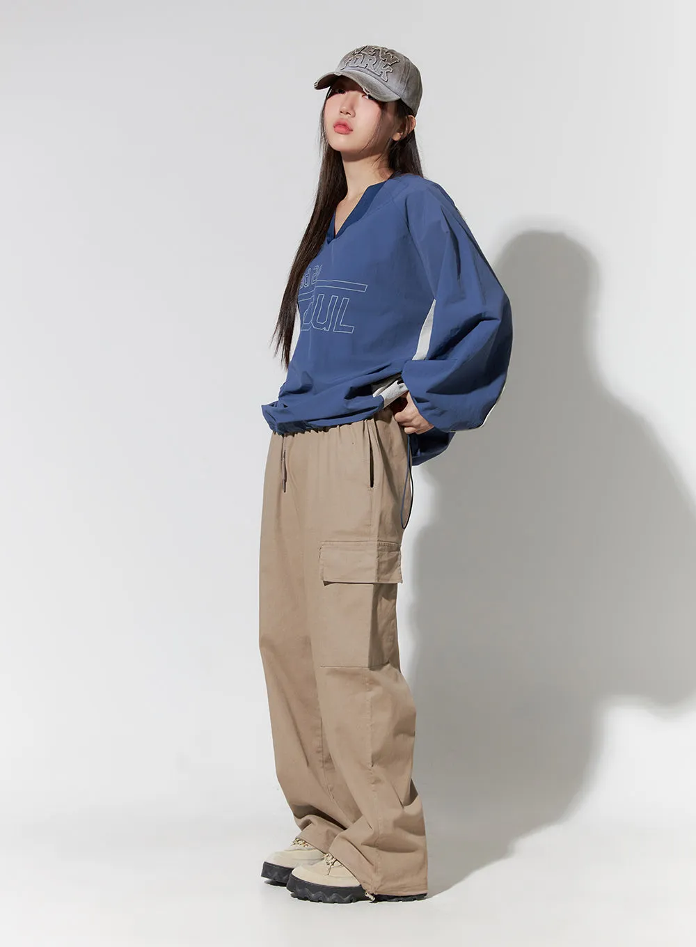 Wide Leg Cargo Pants CO414 sold by Lewkin