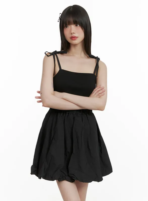Strap Shoulder Mini Balloon Dress CY428 sold by Lewkin