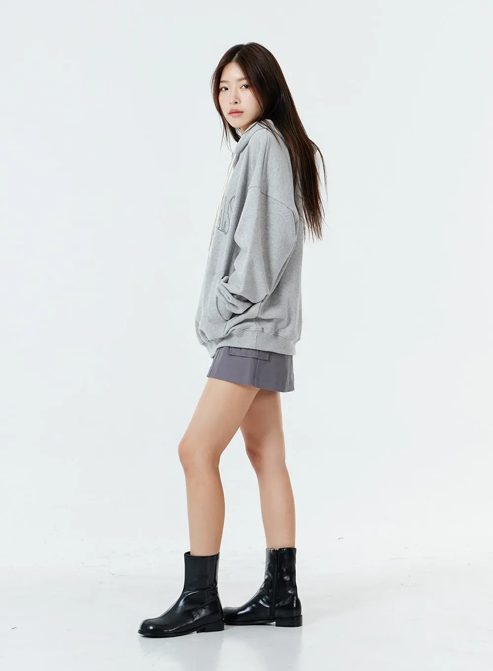 Two Button Pocket Mini Skirt OS02 sold by Lewkin product image thumbnail 2