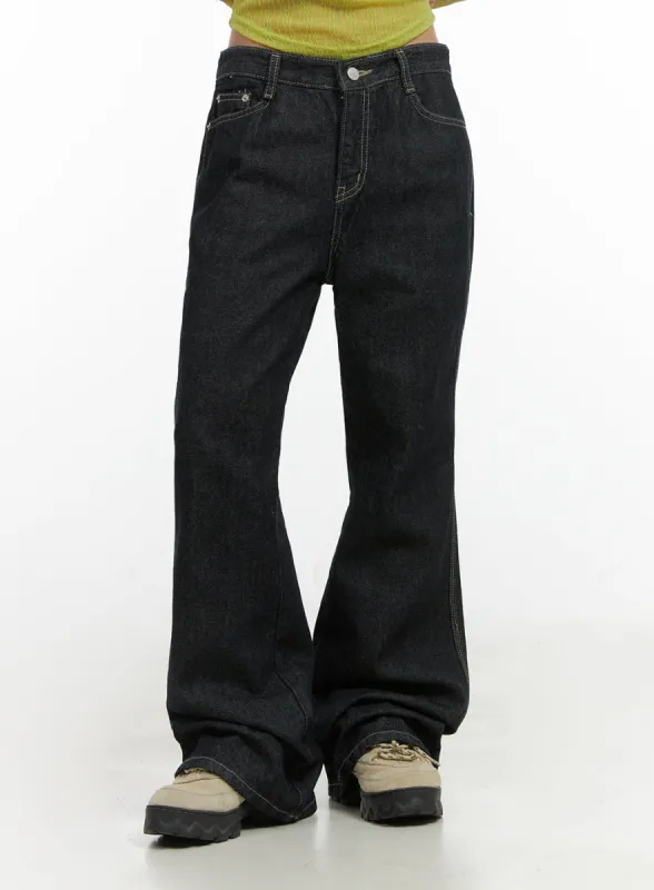 Keira Denim Stitched Bootcut Jeans CO415 sold by Lewkin