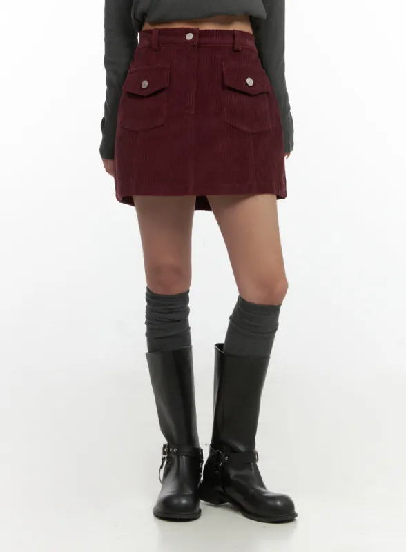 Pocketed Corduroy Mini Skirt CO415 sold by Lewkin