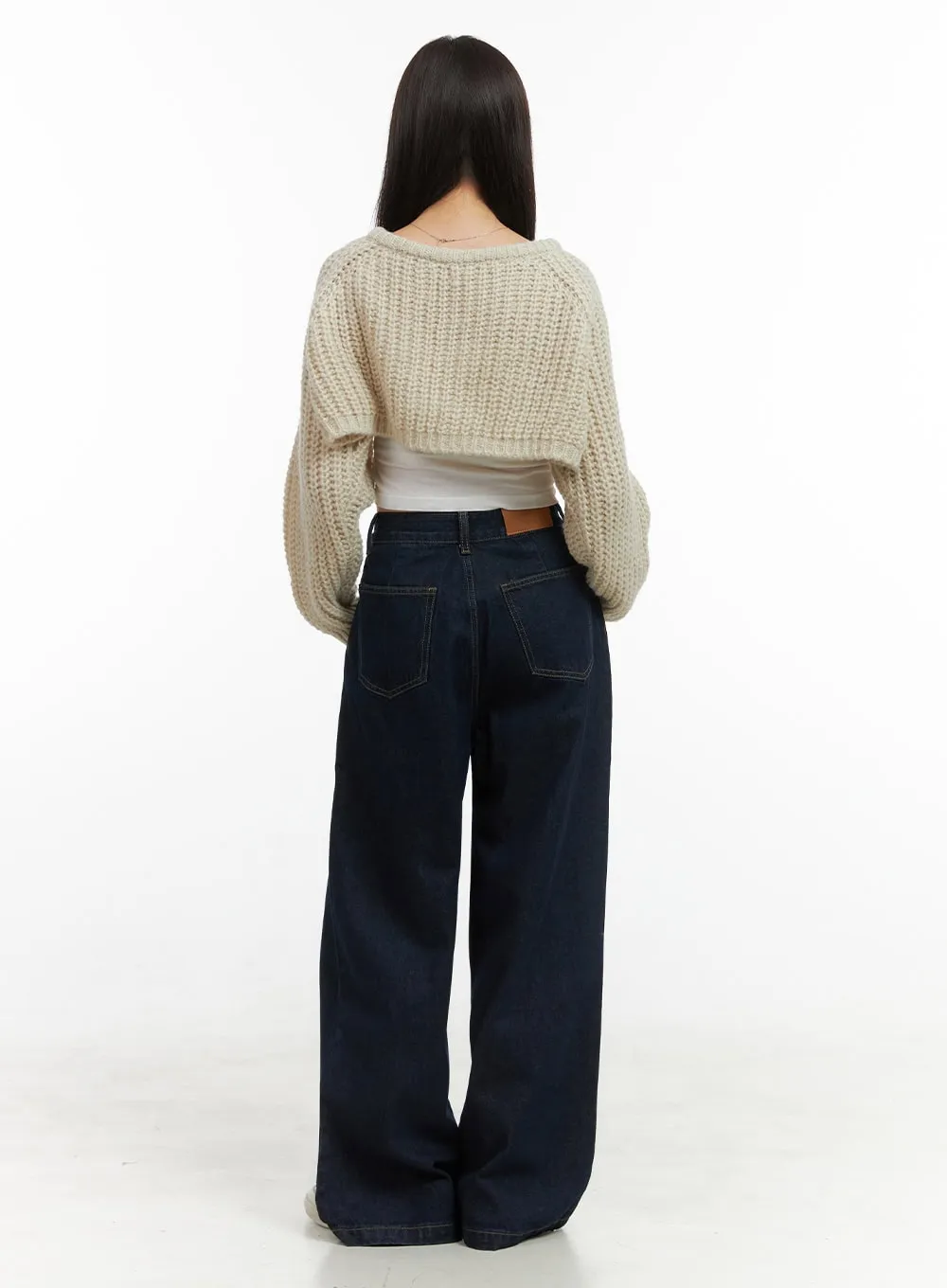 Aspen Pintuck Wide Denim Jeans OO416 sold by Lewkin product image thumbnail 4